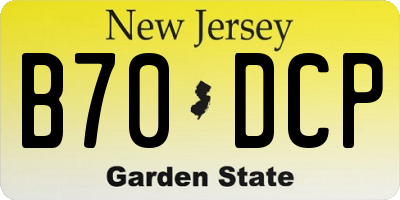 NJ license plate B70DCP