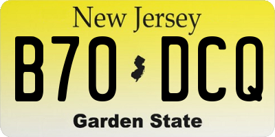 NJ license plate B70DCQ
