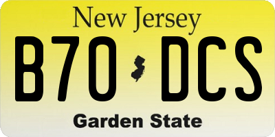 NJ license plate B70DCS