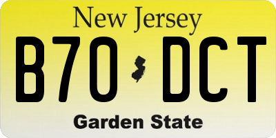 NJ license plate B70DCT