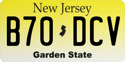 NJ license plate B70DCV