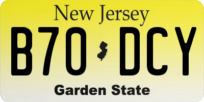 NJ license plate B70DCY