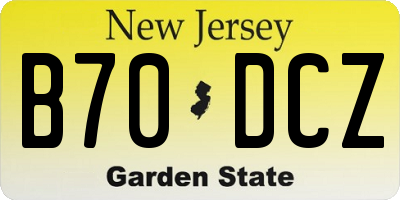 NJ license plate B70DCZ