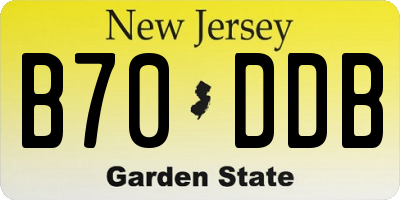 NJ license plate B70DDB