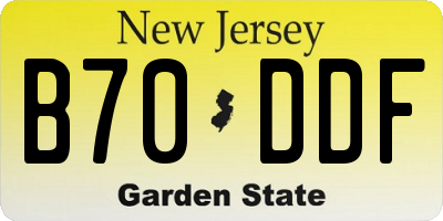 NJ license plate B70DDF