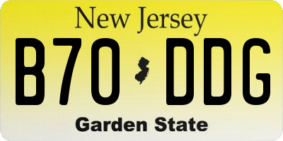 NJ license plate B70DDG