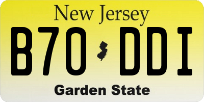 NJ license plate B70DDI