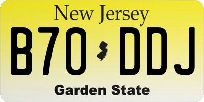 NJ license plate B70DDJ