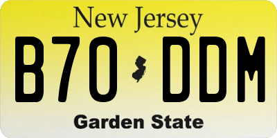 NJ license plate B70DDM