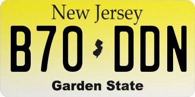 NJ license plate B70DDN