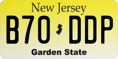 NJ license plate B70DDP