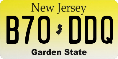 NJ license plate B70DDQ