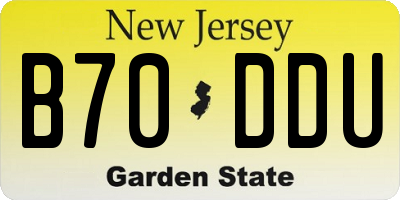 NJ license plate B70DDU