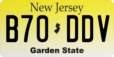 NJ license plate B70DDV