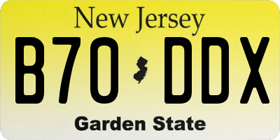 NJ license plate B70DDX