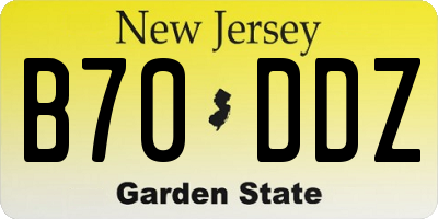 NJ license plate B70DDZ