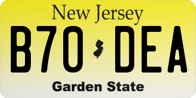 NJ license plate B70DEA