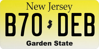 NJ license plate B70DEB