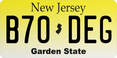NJ license plate B70DEG