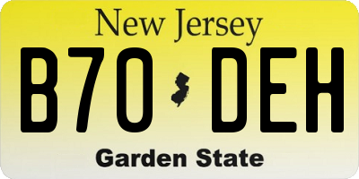 NJ license plate B70DEH