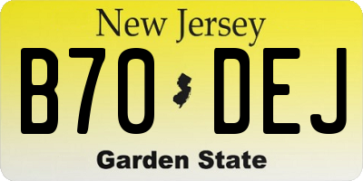 NJ license plate B70DEJ
