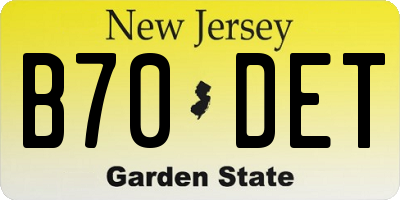 NJ license plate B70DET