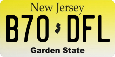 NJ license plate B70DFL
