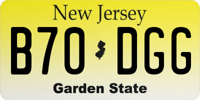 NJ license plate B70DGG