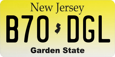 NJ license plate B70DGL