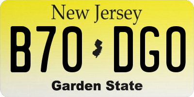 NJ license plate B70DGO