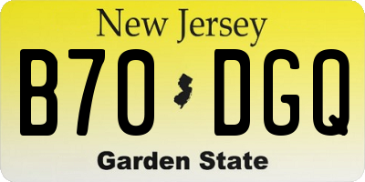 NJ license plate B70DGQ