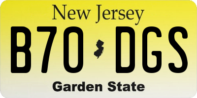 NJ license plate B70DGS