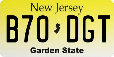 NJ license plate B70DGT