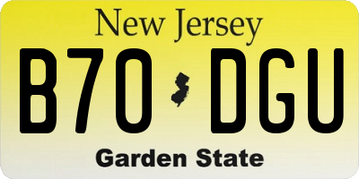 NJ license plate B70DGU