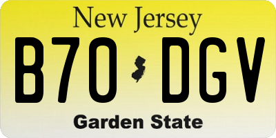 NJ license plate B70DGV