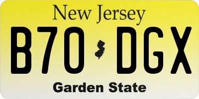 NJ license plate B70DGX