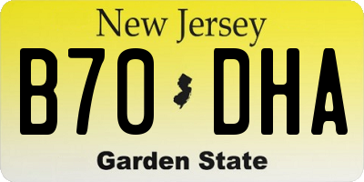 NJ license plate B70DHA