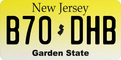 NJ license plate B70DHB