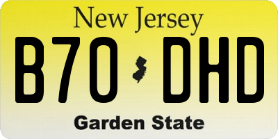 NJ license plate B70DHD