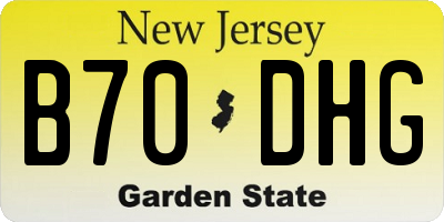 NJ license plate B70DHG