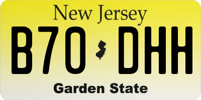 NJ license plate B70DHH
