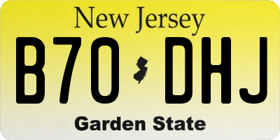 NJ license plate B70DHJ