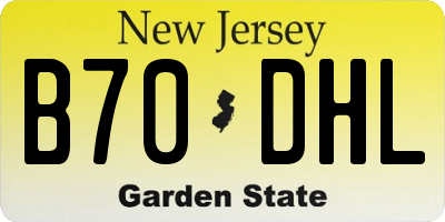 NJ license plate B70DHL