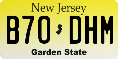 NJ license plate B70DHM