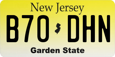 NJ license plate B70DHN