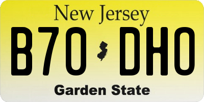 NJ license plate B70DHO