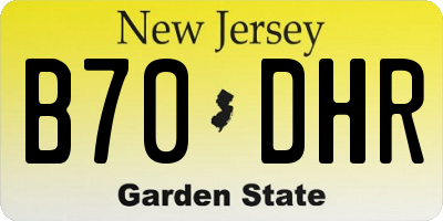 NJ license plate B70DHR