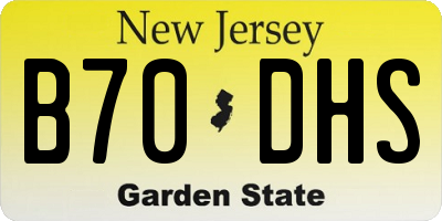 NJ license plate B70DHS