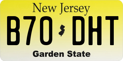 NJ license plate B70DHT