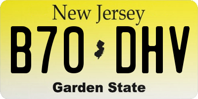 NJ license plate B70DHV